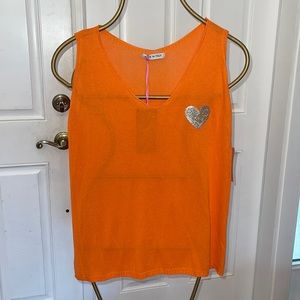 NWT CARLA GIANNINI sparkle heart sweater tank